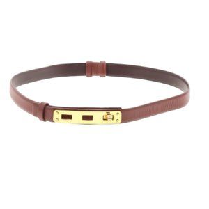 Tory Burch Tan Leather Belt with Gold Hardware